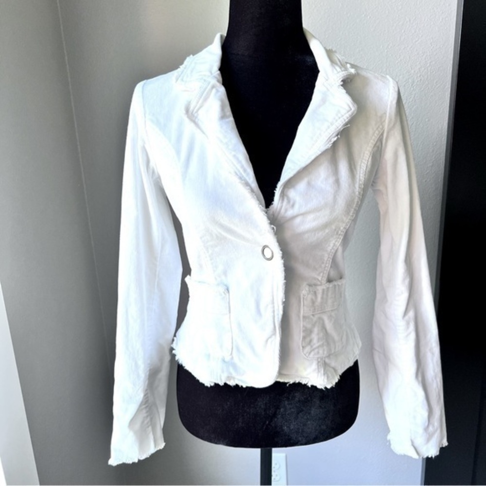 Tulle white corduroy blazer jacket size medium juniors